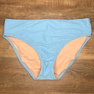 J Crew Full Coverage Bikini Briefs Swim Bottom Size XXL Blue Mist BF161 NWT